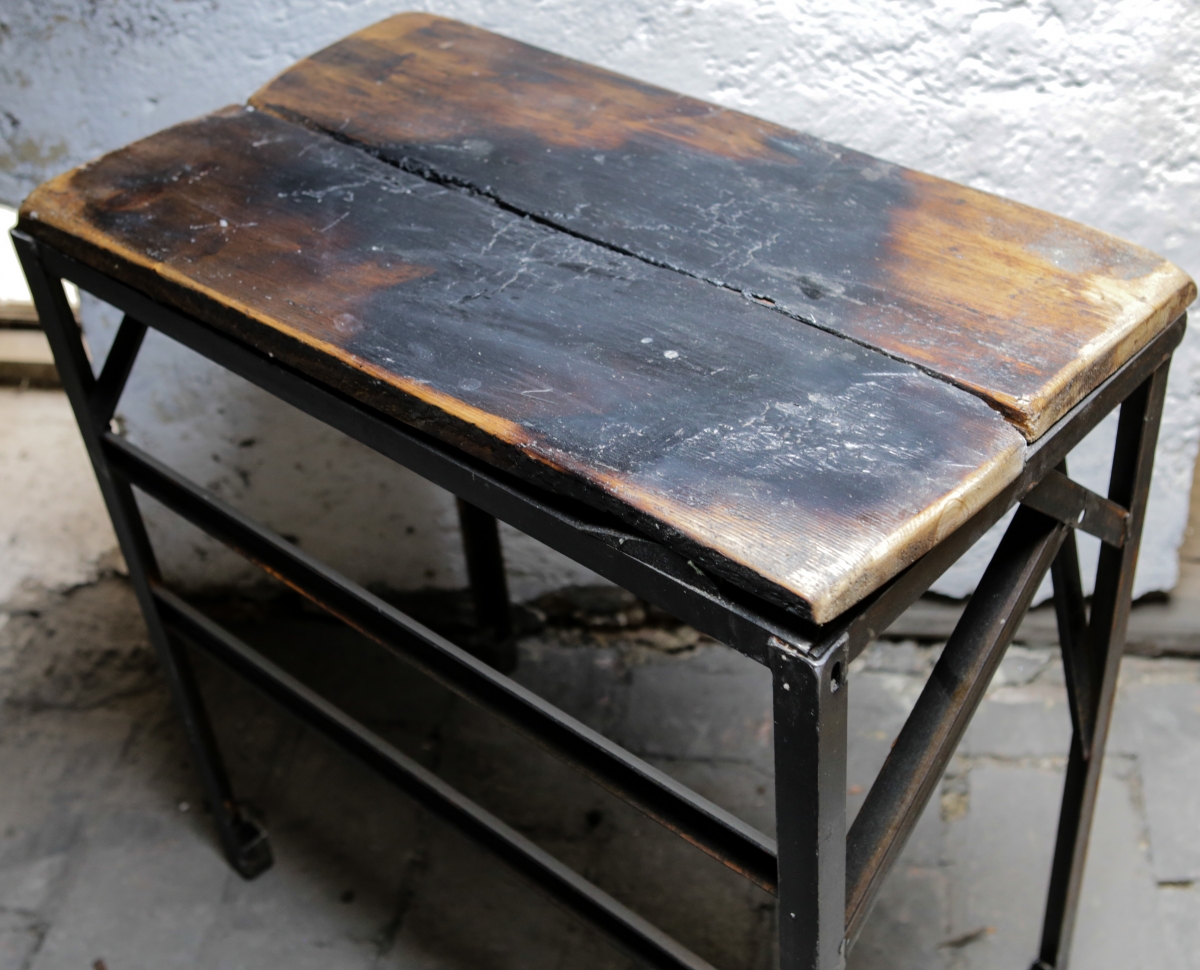 burnt wood kitchen table